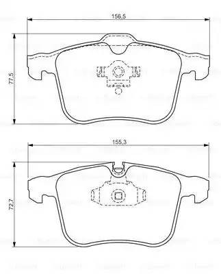 Колодки тормозные OPEL Signum,Vectra (03-) (2.8/3.2) SAAB 9-3 (05-) (1.8/2.8) пе 0 986 494 280 BOSCH
