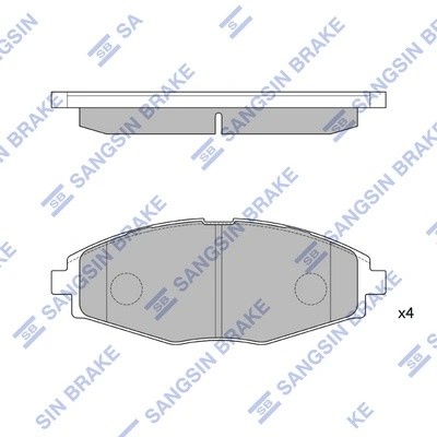 Колодки тормозные DAEWOO Nexia,Matiz CHEVROLET Lanos,Spark передние (4шт.) SANGS SP1086 SANGSIN