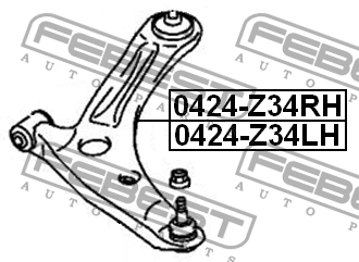 Рычаг левый MITSUBISHI COLT Z32A/Z34A/Z36A/Z37A/Z38A/Z39A 2004-2012 0424-Z34LH 0424-Z34LH FEBEST