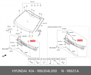 Жиклер HYUNDAI Elantra (06-) KIA Ceed омывателя левый OE 986304L000 HYUNDAI KIA