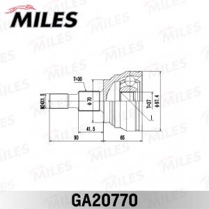 ШРУС наружный MERCEDES BENZ W164 GA20770 GA20770 MILES