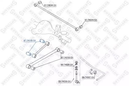 сайлентблок зад. продол. рычага верхн.!\ Nissan Terrano R50 all 97> 87-74116-SX STELLOX