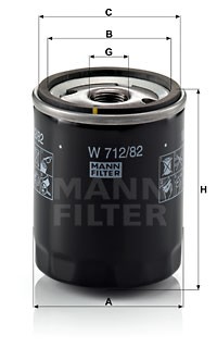 Фильтр масляный FORD C-Max (07-10),Focus (04-12),Mondeo (07-) (1.8 TDC) MANN W71282 MANN FILTER