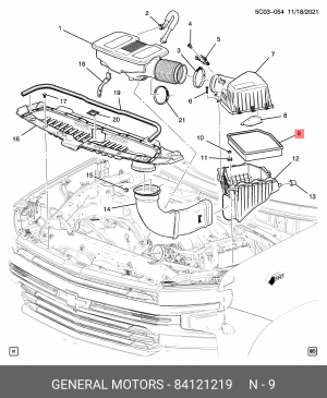 Фильтр воздушный 84121219 84121219 GENERAL MOTORS