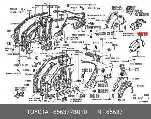ПОДКРЫЛОК ЗАДНИЙ ПРАВЫЙ 65637-78010 TOYOTA