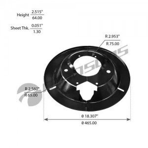 Щиток ROR барабана тормозного пылезащитный (на сторону, 419x178мм) (2шт.) MANSON 800.060 MANSONS