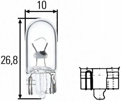 лампа! (W3W) 12V 3W W2.1X9.5d приборная панель, стеклянный цоколь\ 8GP003594-141 HELLA