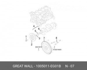 Болт HAVAL H2,H6 крепления маховика OE 1005011EG01B GREAT WALL