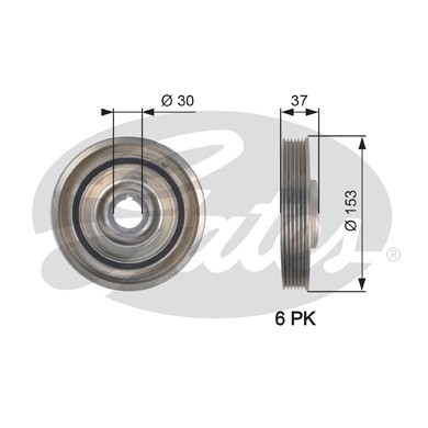 шкив коленвала! Citroen C4/C5, Peugeot 307/407 2.0HDi 04> TVD1090 GATES