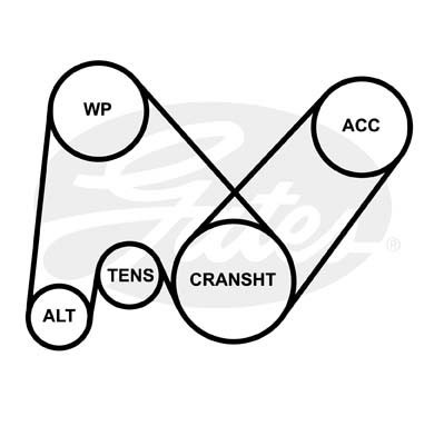 Ремень приводной поликлиновой 6PK1038 GATES 6-PK-1038 GATES