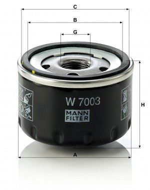 Фильтр масляный FIAT DOBLO (119/223) 1.9 JTD W7003 W7003 MANN FILTER