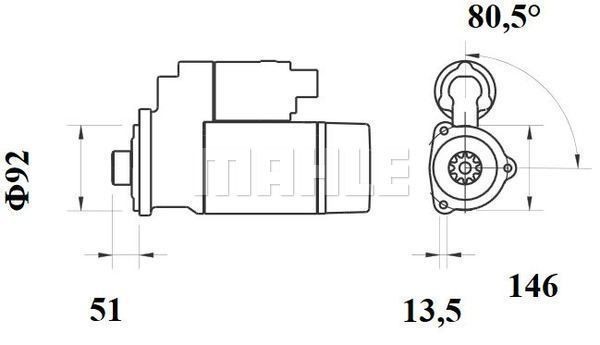 Стартер 24V 5,5 kW MS 755 MAHLE KNECHT