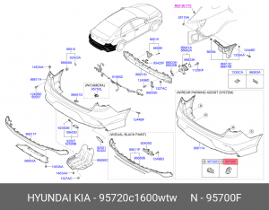 Датчик парковки HYUNDAI Sonata (17-) задний (WTW) OE 95720C1600WTW HYUNDAI KIA