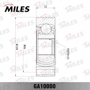 ШРУС внутренний ALFA ROMEO 147/156/166/FIAT BRAVA/BRAVO/MAREA/PUNTO 1.2-2.4D 94- GA10000 MILES