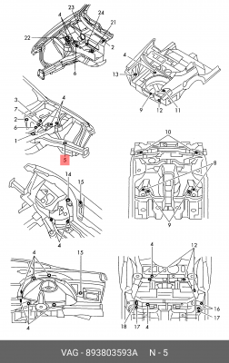 Заглушка VW AUDI OE 893 803 593 A VAG