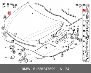 51238247699 Буфер ! \BMW 1' E81, E82, E87, LCI, E88, 3' E46, E90, E91, E92, E93, 51 23 8 247 699 BMW