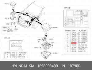 Предохранитель 120A HYUNDAI KIA OE 1898009400 HYUNDAI KIA