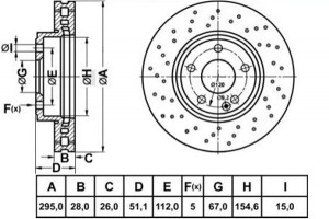 Диск тормозной MERCEDES A-Class (W176) (12-14) передний (1шт.) NIBK RN1696DSET NIBK