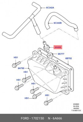 Клапан FORD рециркуляции выхлопных газов OE 1 702 150 FORD
