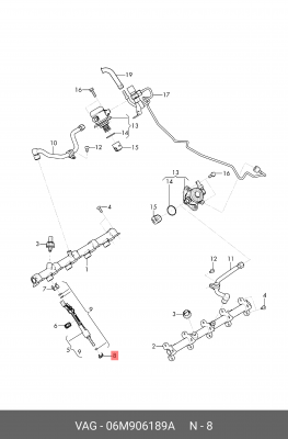 Опорная деталь 06M906189A 06M 906 189 A VAG