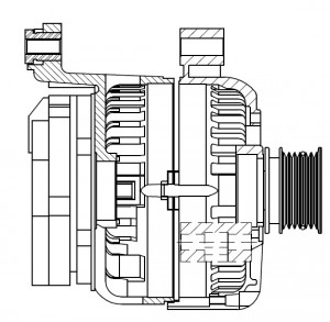 Генератор для а/м BMW 5 E60 (01-) 2.2i/2.5i/3.0i/X3 E83 (03-) 2.5i/3.0i 155A (LG LG 2606 START VOLT