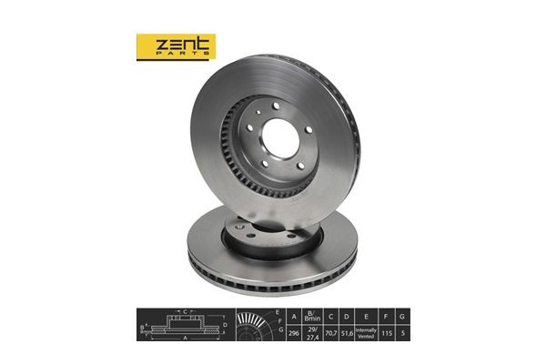 диск тормозной передний! Opel Antara, Chevrolet Captiva 2.0-3.2i/2.0CDTi 06> Z06041 ZENTPARTS