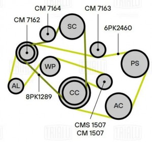 Ролик привод. ремня Mercedes C (W202) (93-)/C (W203) (00-) 2.6/3.2/5.4 (CM1507) CM 1507 TRIALLI
