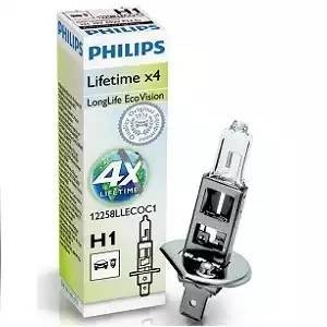 Лампа 12V H1 55W P14.5s 3100K Long Life EcoVision PHILIPS 12258LLECOC1 PHILIPS