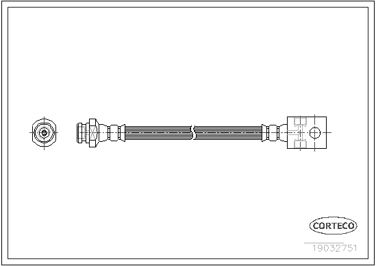 шланг тормозной задний! \ Nissan Patrol 160-260 2.8-4.0 81-95L=460 19032751 CORTECO