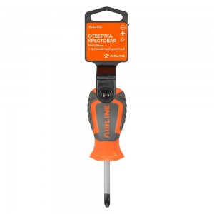Отвертка крестовая PH1x38мм с эргономичной рукояткой магнитная, пласт.подвес (AT ATAV100 AIRLINE