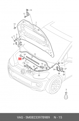 зажим пружинный!\ Skoda Yeti 5M0 823 397 B 9B9 VAG
