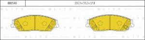 колодки дисковые передние! с антискрип.пласт.\Toyota Camry 2.4/3.5 06>,Geely Emg BB0540 BLITZ