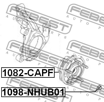 Ступица в сборе передняя CHEVROLET CAPTIVA (C100) 2007- 1082-CAPF 1082-CAPF FEBEST