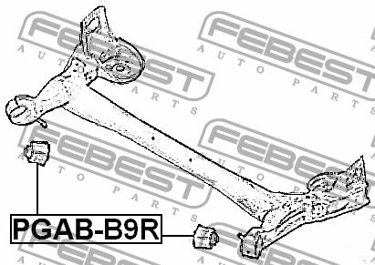 Сайлентблок задн балки PEUGEOT PARTNER 2008- PGAB-B9R PGAB-B9R FEBEST