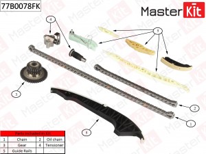 Комплект цепи ГРМ AUDI 1.8TFSI CABA/CDHA 07-12 77B0078FK 77B0078FK MASTER KIT