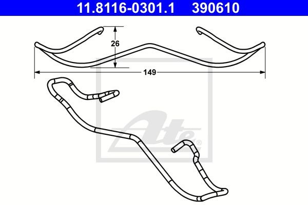 ремк-т торм.колодок пер.!\ Mazda 3/5 1.4, Renault Laguna 1.6 16V/1.9 dCi 03> 11.8116-0301.1 ATE