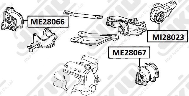 Опора двигателя задняя HONDA LOGO 96-01, CAPA HB 98-02 MI28023 MI28023 JIKIU