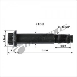 Болт SAF крепления диска тормозного (M12x1.5x75) MANSONS 600.018 MANSONS