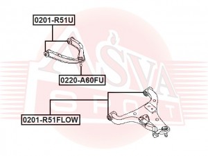 САЙЛЕНТБЛОК НИЖНЕГО ПЕРЕДНЕГО РЫЧАГА NISSAN/INFINITI 0201R51FLOW 0201-R51FLOW ASVA