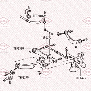 сайлентблок задн. нижн. рычага!\ Toyota Avensis/Caldina/Scion TC 02> TEF1330 TATSUMI