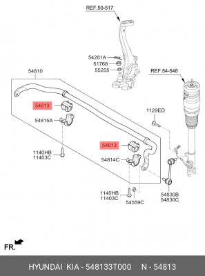 ВТУЛКА СТАБИЛИЗАТОРА 54813-3T000 548133T000 HYUNDAI KIA