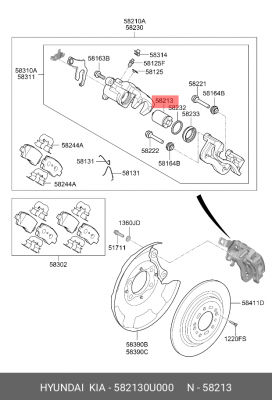 поршень суппорта!\ KIA Elantra/Rio 11> 582130U000 HYUNDAI