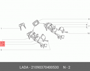 Замок зажигания ВАЗ-2108,УРАЛ Н/О АвтоВАЗ 21090-3704005-30 LADA VAZ