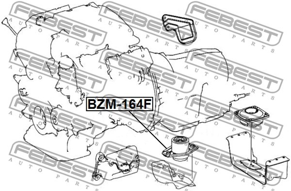 Подушка двигателя передняя (гидравлическая) BZM-164F BZM-164F FEBEST