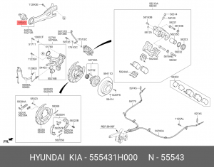 Сайлентблок HYUNDAI Elantra (07-),i30 рычага заднего продольного OE 55543-1H000 HYUNDAI KIA