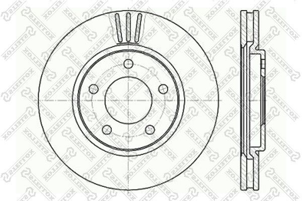 диск тормозной передний!\ Chrysler Voyager III 2.4-3.8/2.5CRD/2.8CRD 00> 6020-9313V-SX STELLOX