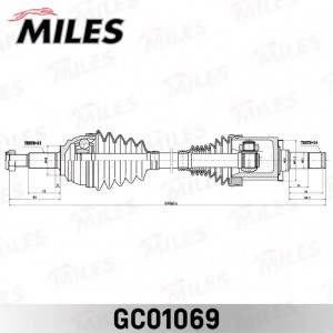 Привод в сборе LADA LARGUS 11-/ X-RAY 15- левый(КПП VAZ) GC01069 GC01069 MILES