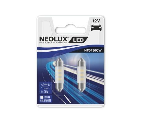 Лампа светодиодная 12V C5W SV8.5-8 36мм 6000K 25лм блистер (2шт.) LED Cold White NF6436CW-02B NEOLUX