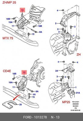 1013278 Подушка FORD двигателя 1013278 FORD
