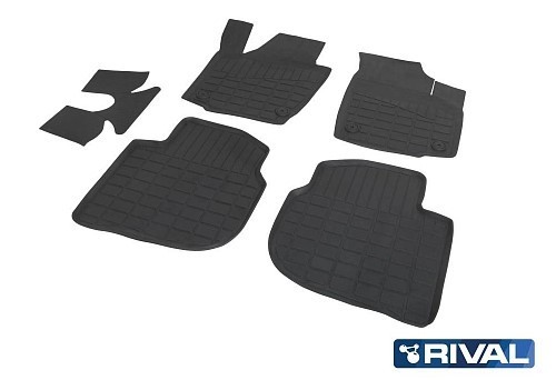 коврики салона!литьевые резина 5 шт.\Skoda Rapid I, II LB 12-20 20>, VW Polo VI  65102001 RIVAL